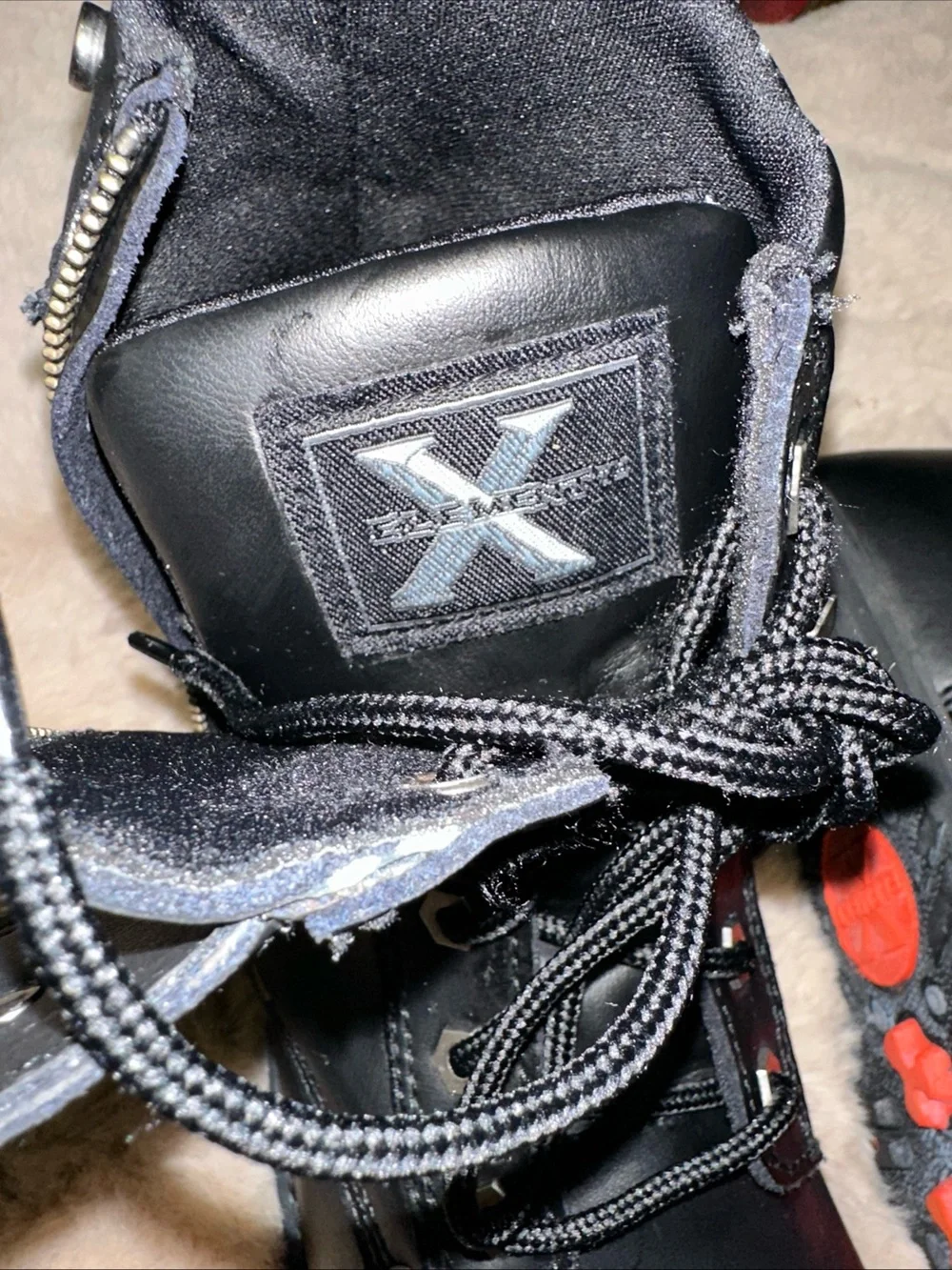 Xelement 1505 Men’s Black Leather Motorcycle Boots Side Zip Lace Up Biker Size 9
